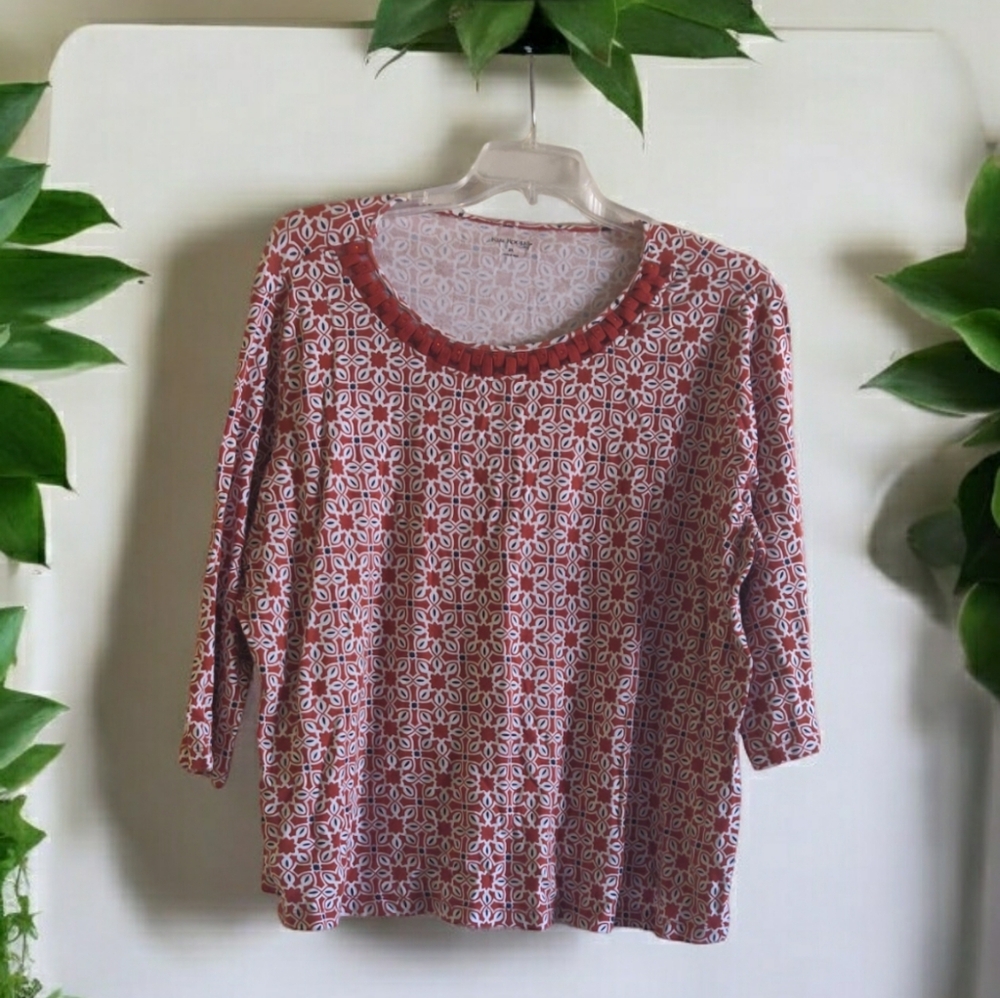 Kim Rogers 2x Plus Print Top